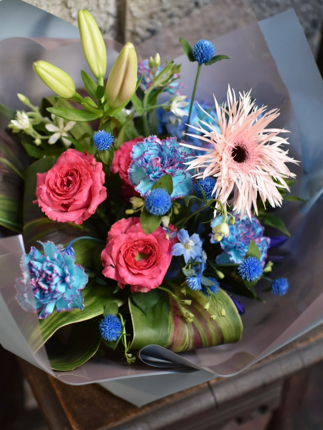 Birthday arrangement. 🩷🩵💙