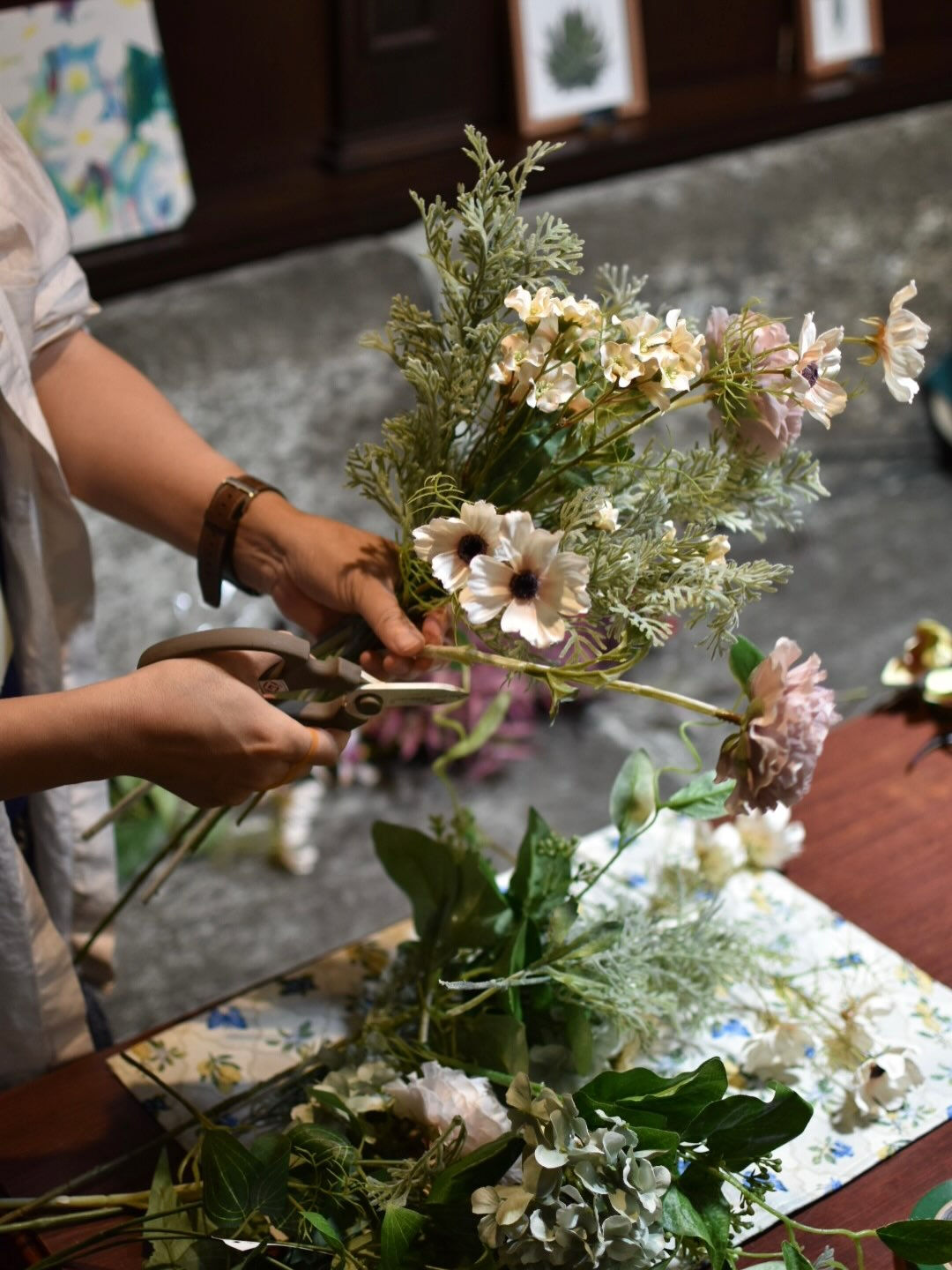 Artificial flower lesson.