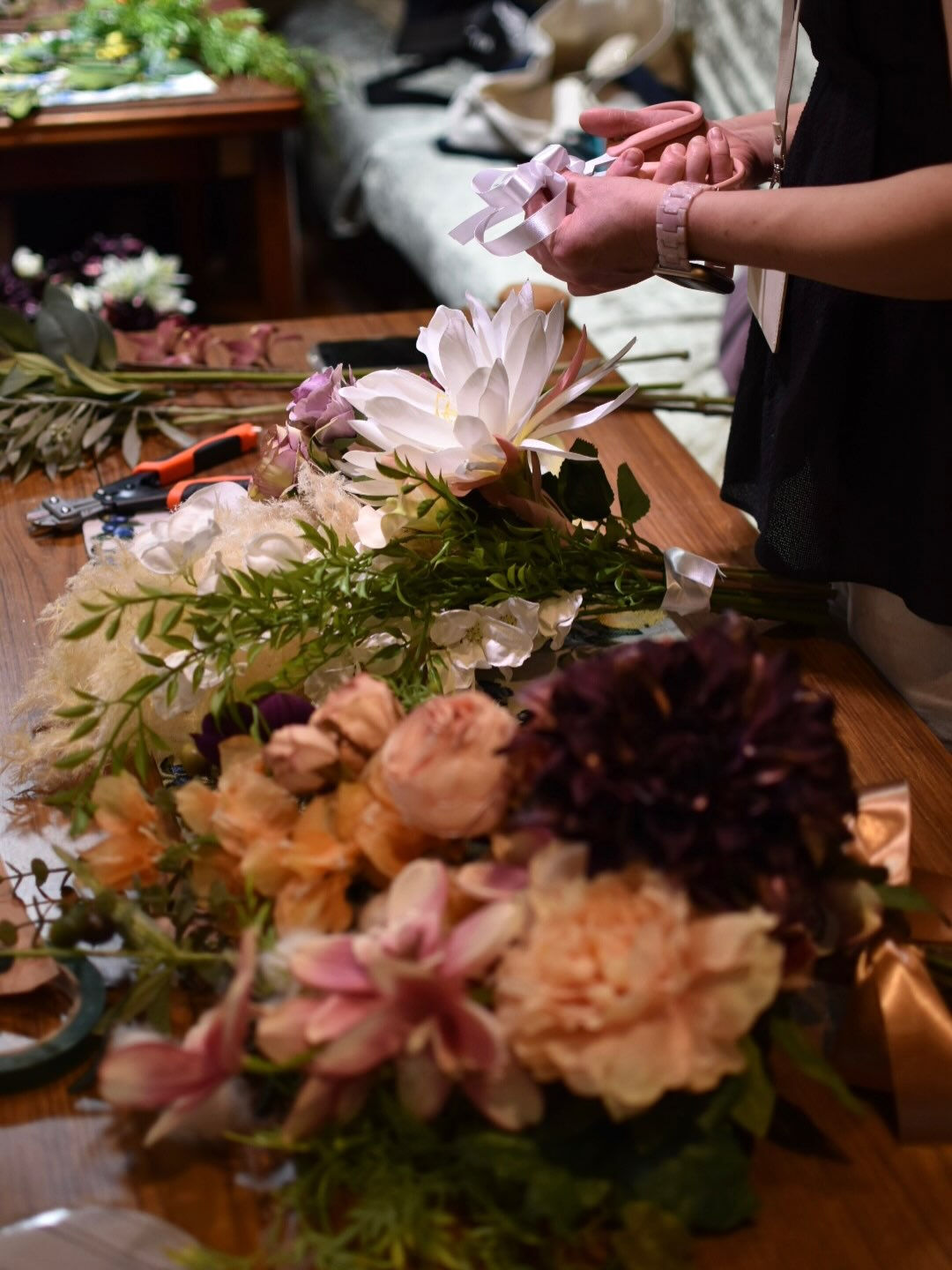 Artificial flower lesson.
